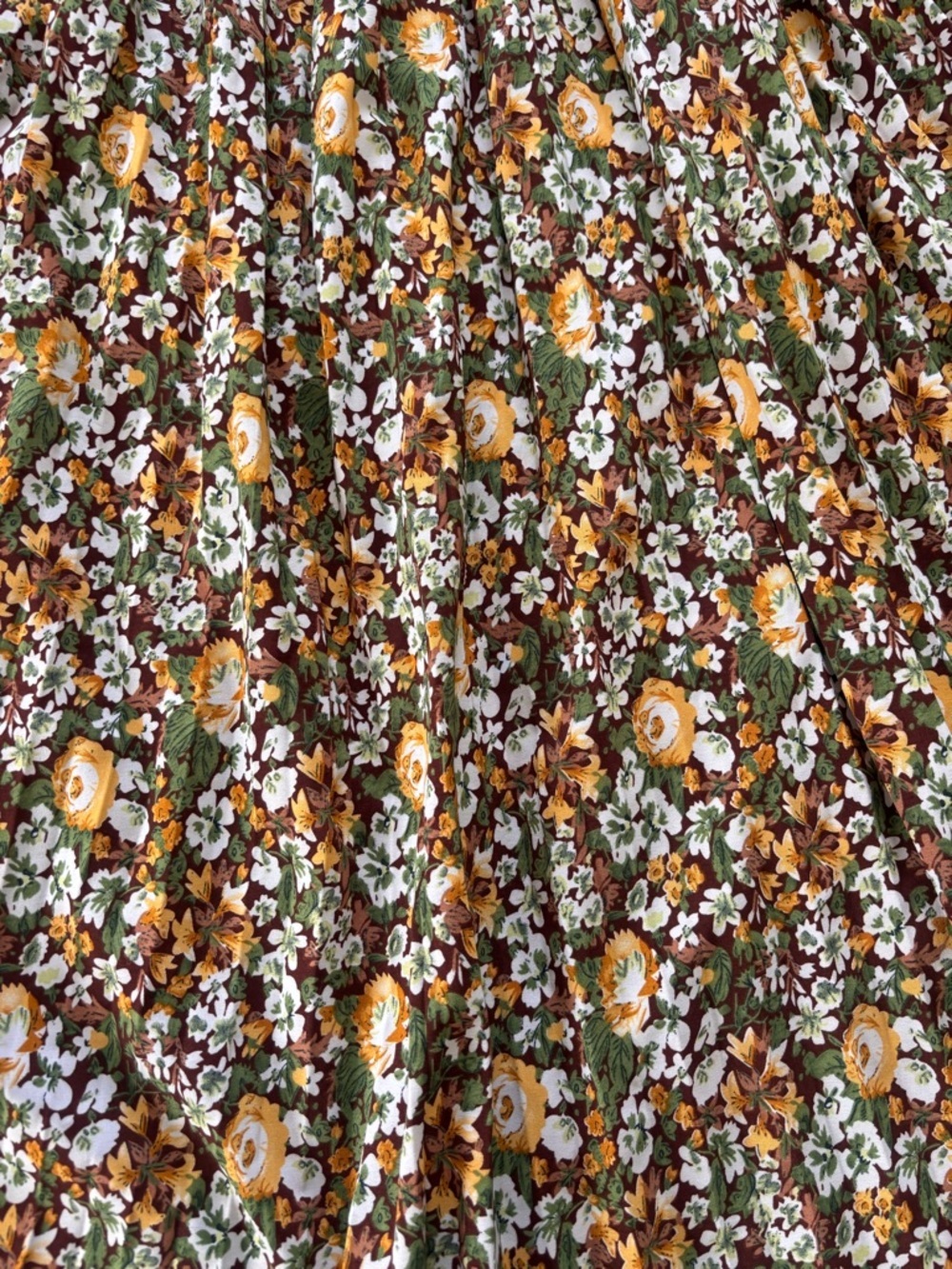 Floral Pleated Midi Skirt Green Multi 1XL - Picture 2 of 3
